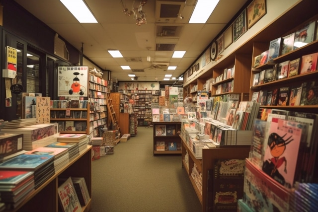 町の書店の店内